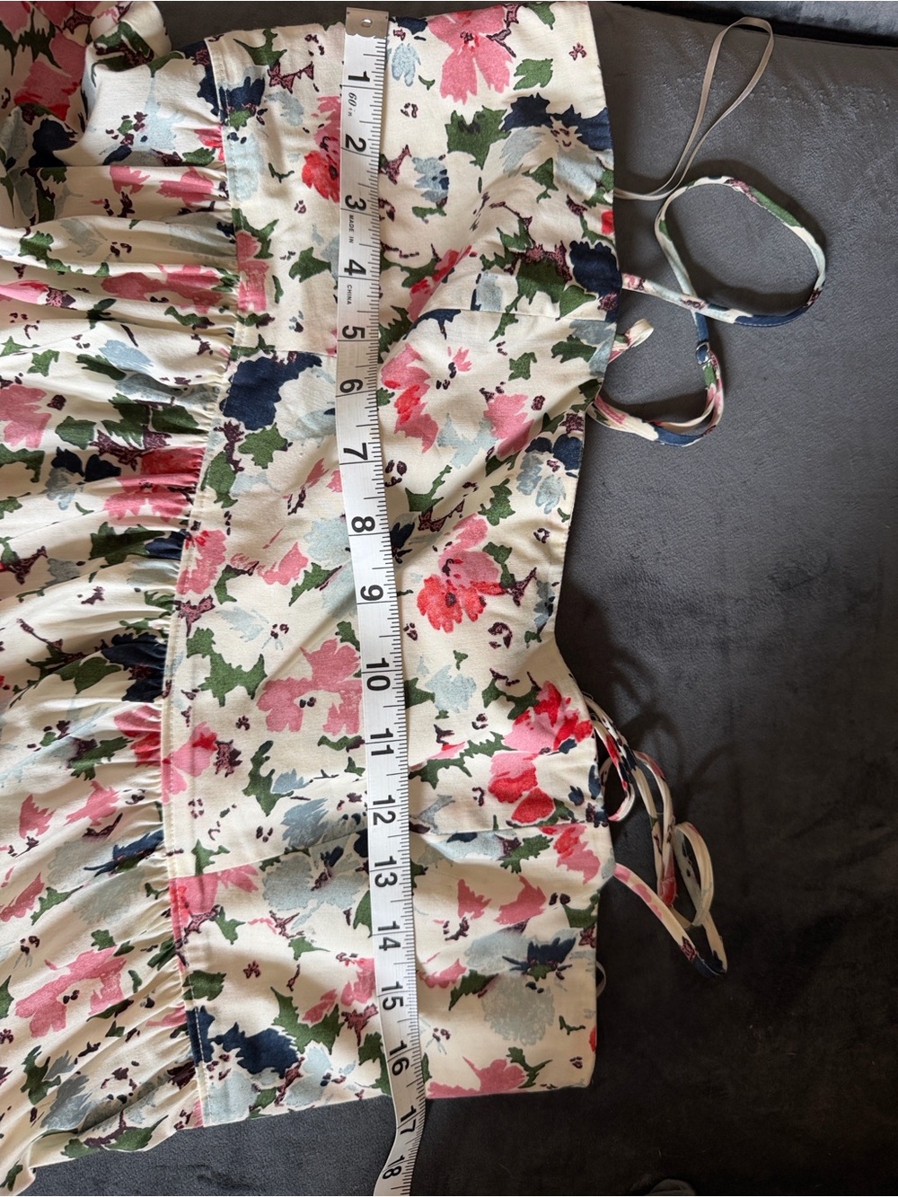 cinq a sept Cream Floral Tiered Midi Skirt with Pink and Navy Accents - Picture 13 of 13